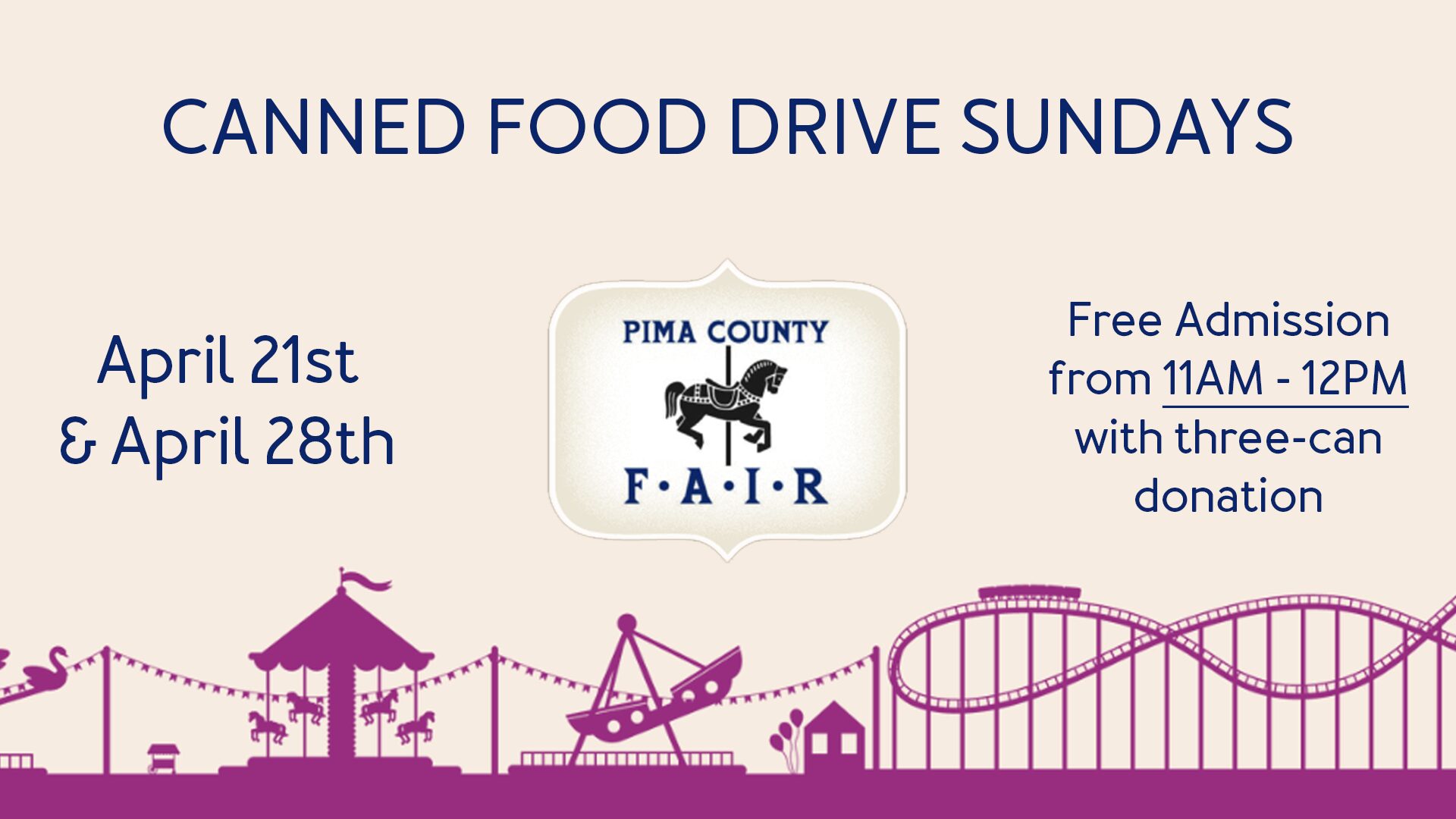 Canned Food Drive Sundays at the Pima County Fair,